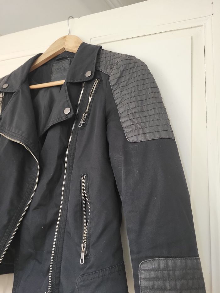 Perfecto femme noir et gris taille 34 ONLY - photo numéro 3