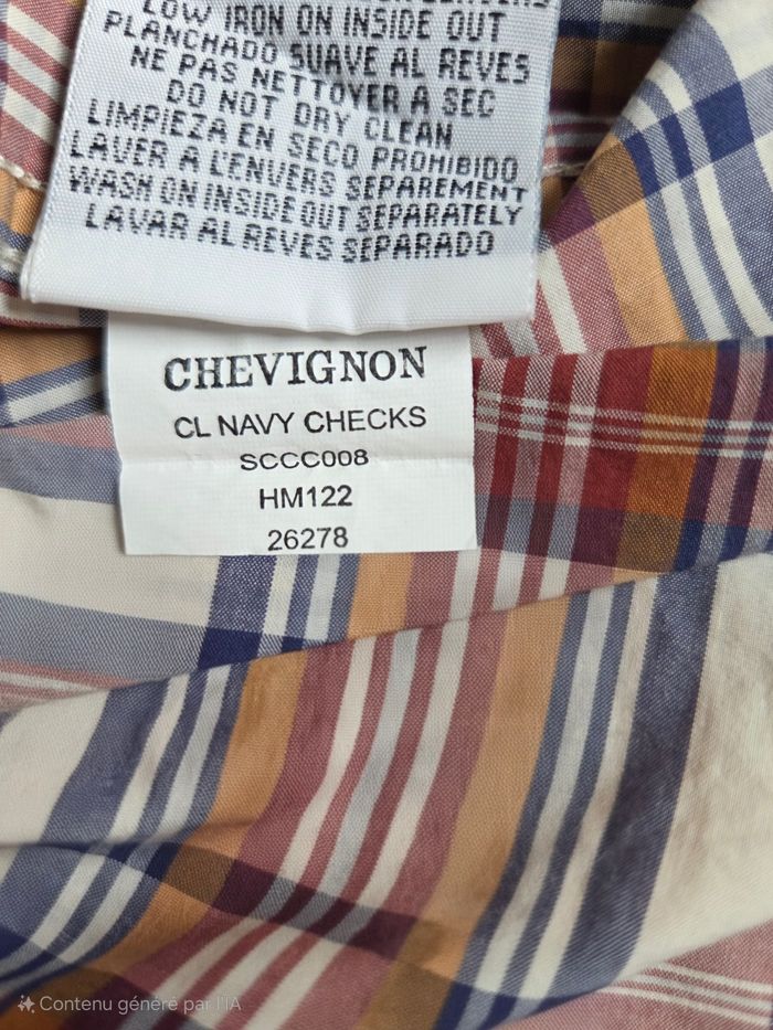 Chemise Chevignon Legend Label - Carreaux - Taille M - bon état - photo numéro 10