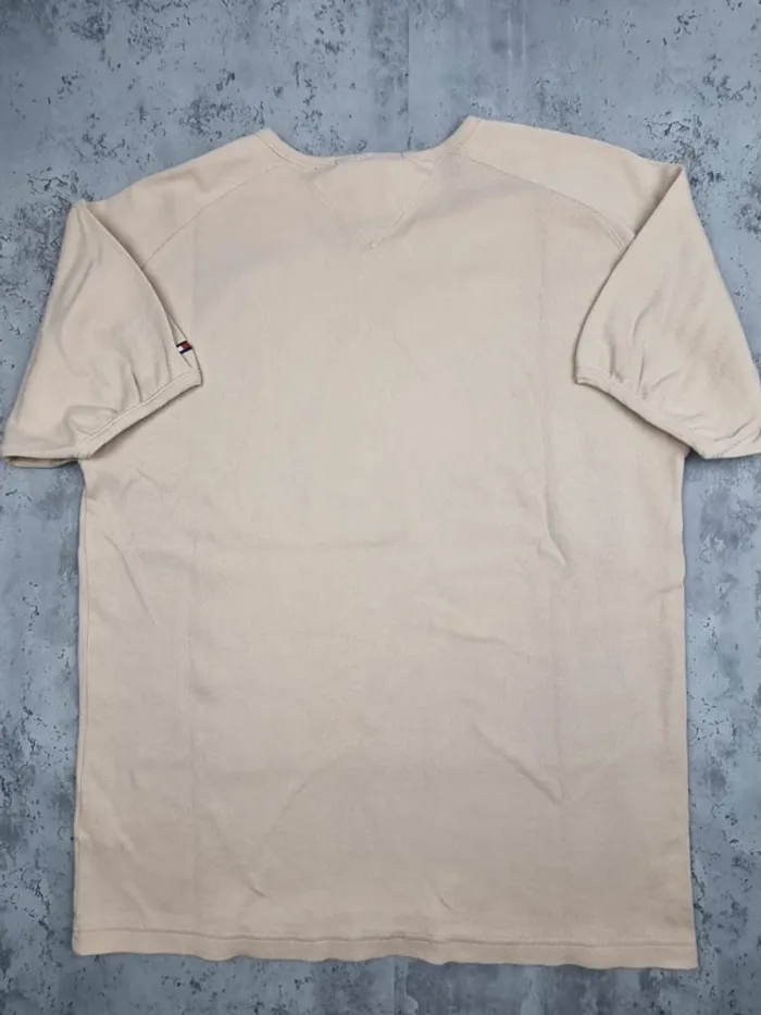 Pull col V manches courtes Tommy Hilfiger beige – Taille XL Homme - photo numéro 4