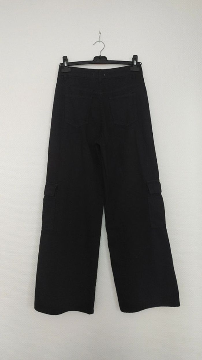 Pantalon cargo taille haute noir jean - photo numéro 2