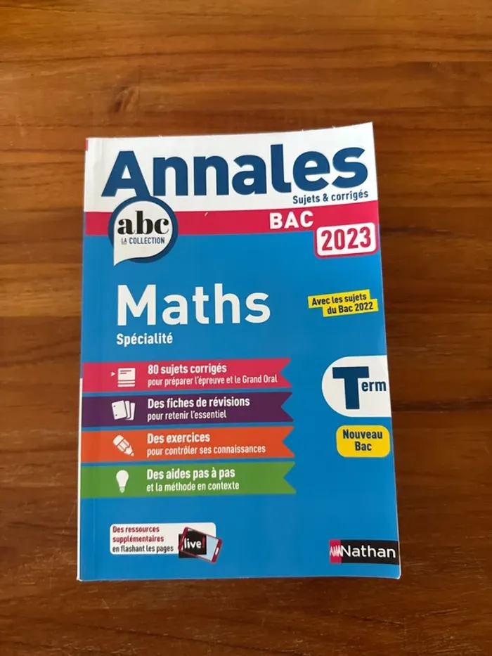 Livre anales sujet et corrigé bac, 2023