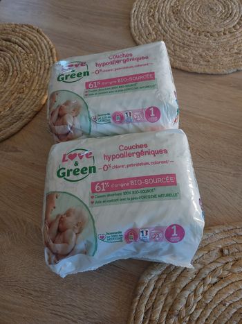 Couches LOVE & GREEN  - taille 1 ( 2-5) kg
