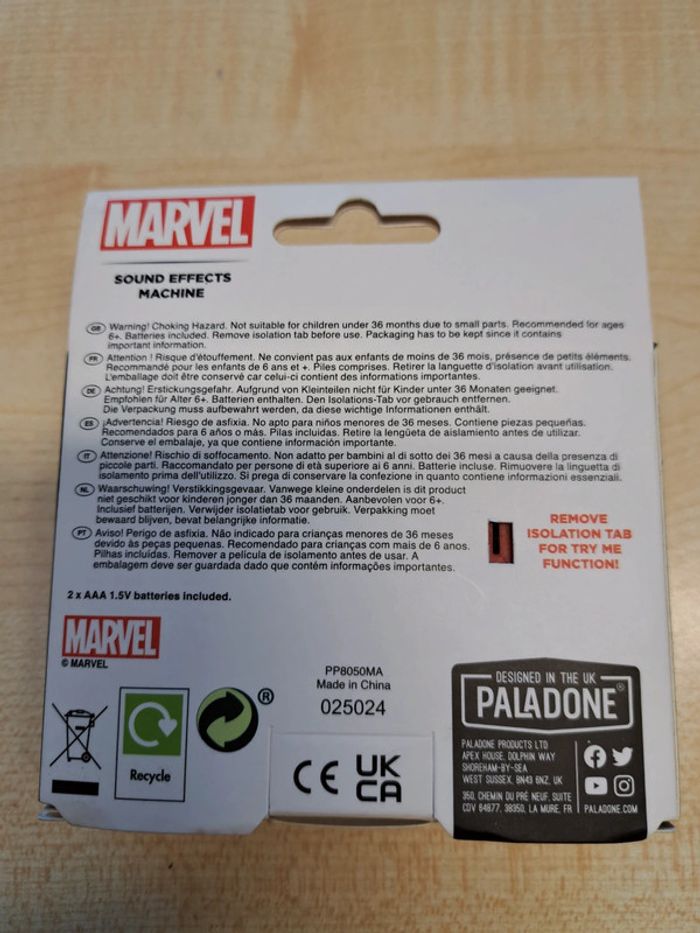 Jeu Marvel machine à effets sonores neuf - photo numéro 2
