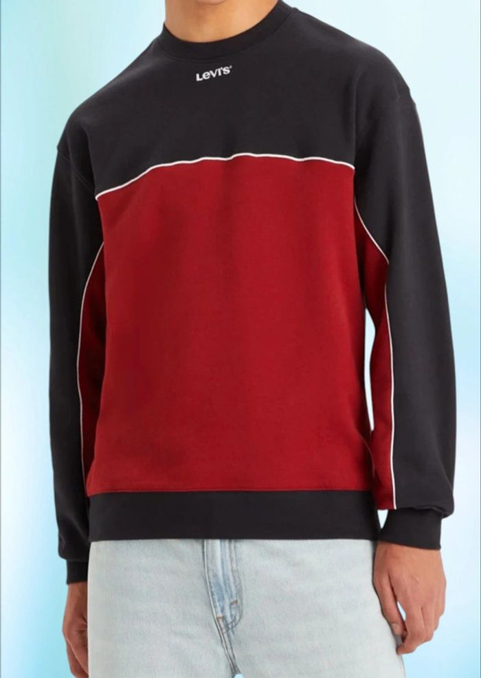 LEVI'S sweat polaire à col Rond bordeaux et noir * taille XL * - photo numéro 11
