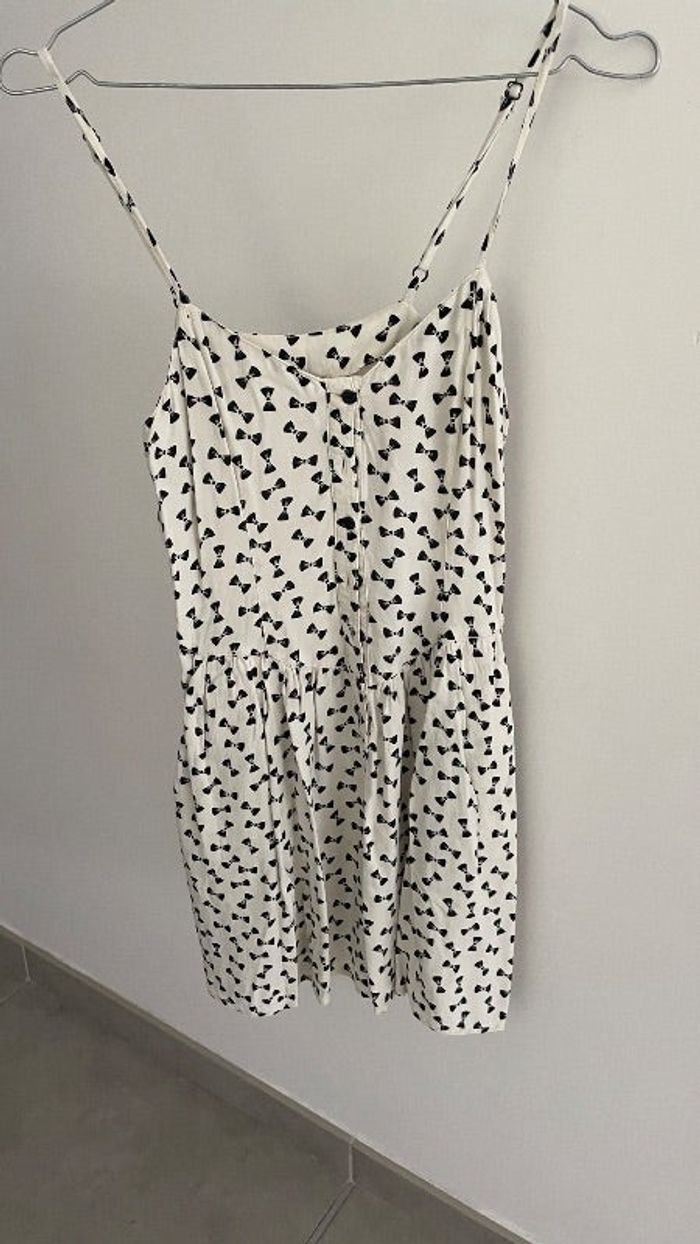 Robe courte blanche noeuds H&M 36