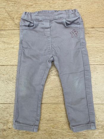 Pantalon gris élastique fille bébé 12 18 mois