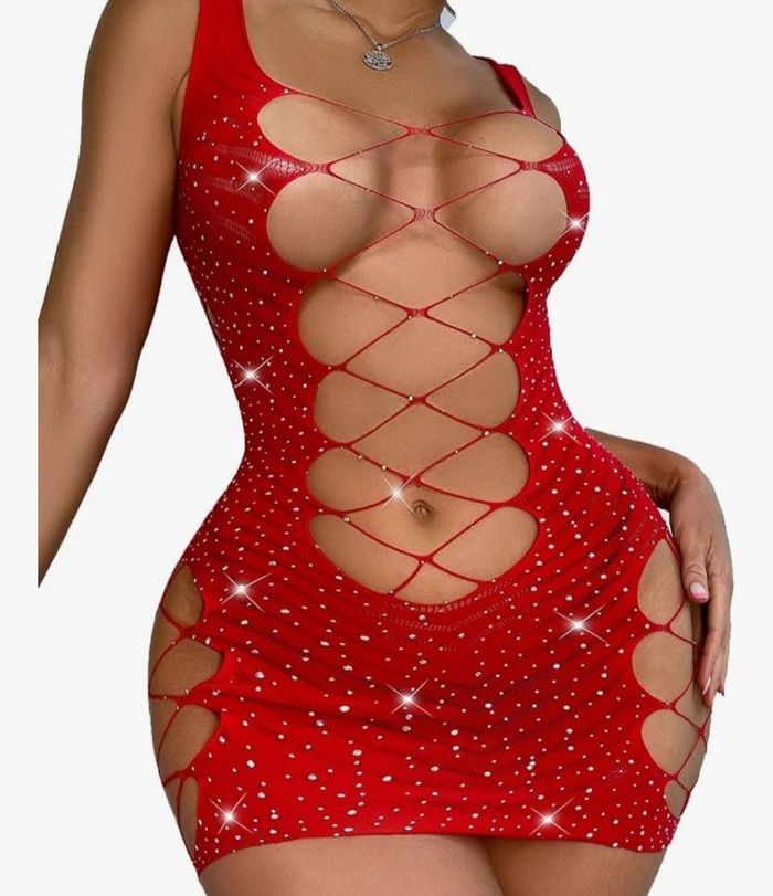 Robe résille extensible rouge taille unique neuve