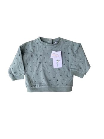 Sweat fin vert avec motif cerises 9 mois Vertbaudet neuf avec étiquette