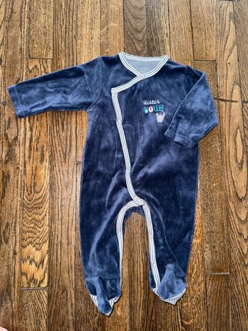 Pyjama velour sauthon 3 mois