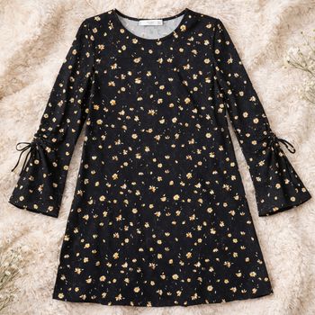 Robe fluide noire à fleurs – Mango – Taille S