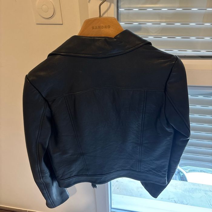 Blouson en cuir noir Claudie Pierlot - photo numéro 2