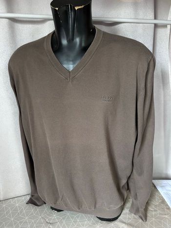 Pull marron encolure V XXL Hugo boss