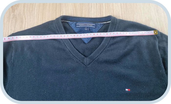 Pull col V bleue Tommy Hilfiger " Pima Cotton Cashmere " Taille L - photo numéro 7