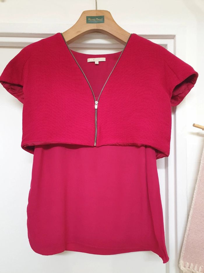Haut Top Blouse Framboise Maje Taille 1 - photo numéro 2