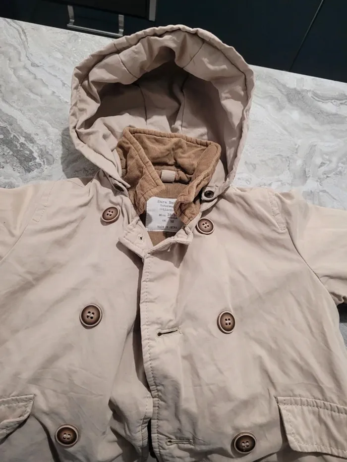 Zara Survêtement Bébé Garçon Veste à Capuche Double Poitrine Beige Clair - photo numéro 3