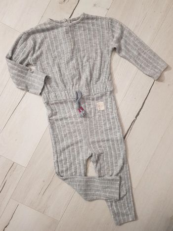 Superbe combinaison grise à rayures hiver fille 3ans mango