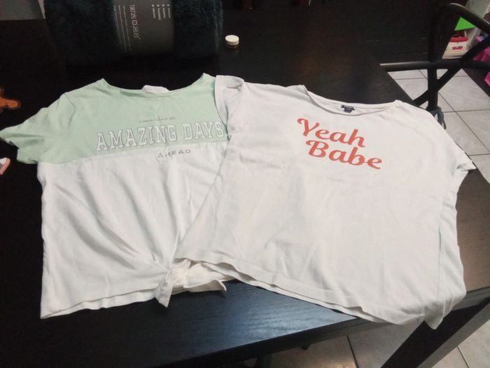 Lot t-shirt blanc 10 ans yeah babe crop top