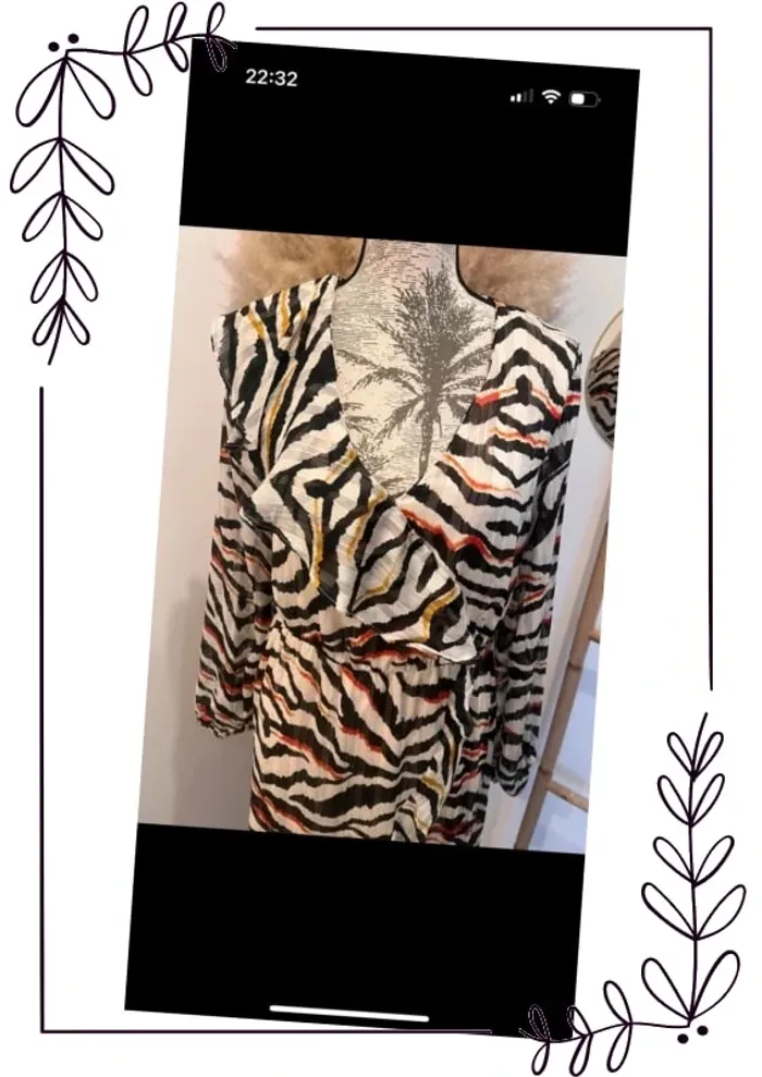 Robe fluide voile chic imprimé zèbre
