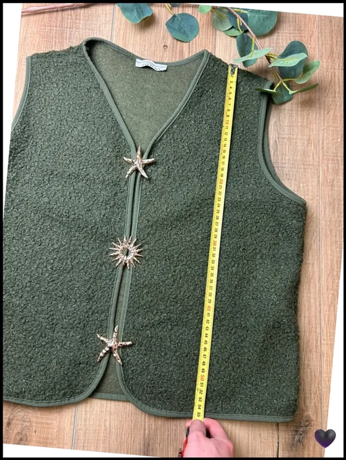 top femme neuf kaki veste sans manches cardigan gilet taille M taille L taille XL - photo numéro 5