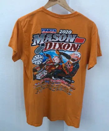 Gildan Mason Dixon motocross orange T-shirt Mens M