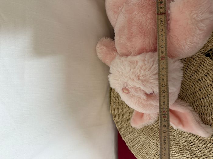 peluche lapin rose yeux rose - photo numéro 7