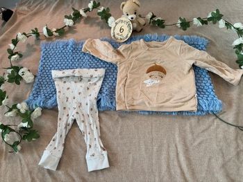 Ensemble sergent major 6mois (mixte) couleur beige/creme