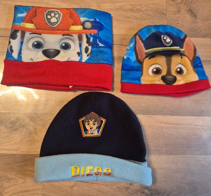Bonnet + tour de cou pat patrouille et bonnet diego