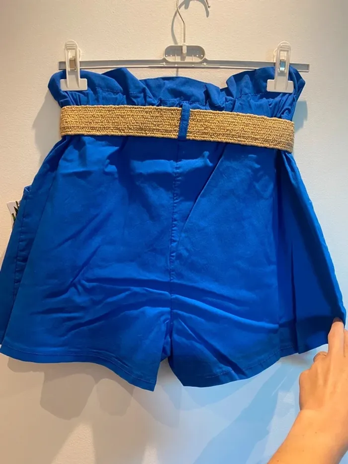Short femme bleu toi TU avec ceinture - photo numéro 4