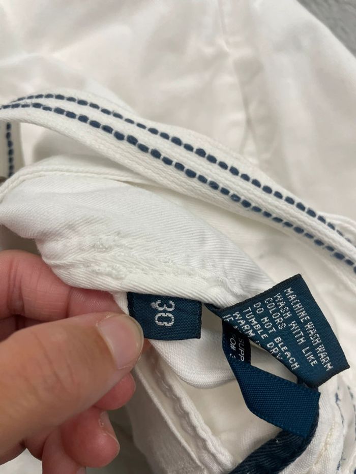 Short Polo Ralph Lauren blanc logo crème - Taille 30 - photo numéro 10
