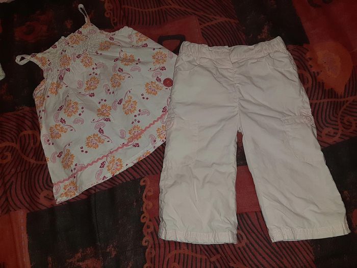 Débardeur/tunique +pantalon rose 12mois
