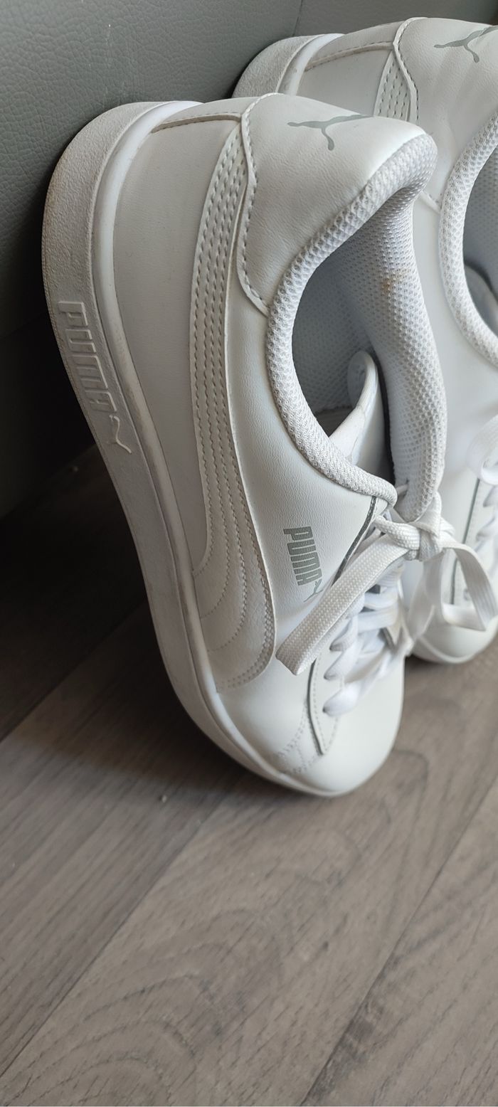 Baskets Puma blanches unie - Taille 43 - photo numéro 5
