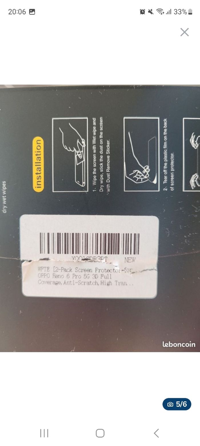 Lot de 2 verres trempées (Oppo Reno 6 Pro)🌿 - photo numéro 5