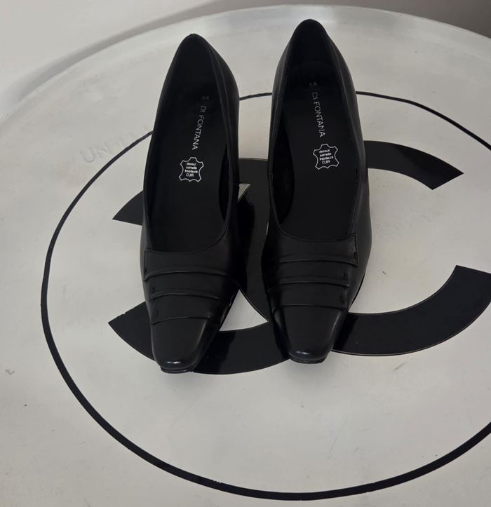 Escarpins DI FONTANA 36 Cuir Noir – Talon 6 cm – Comme Neufs – Élégants & Intemporels - photo numéro 5
