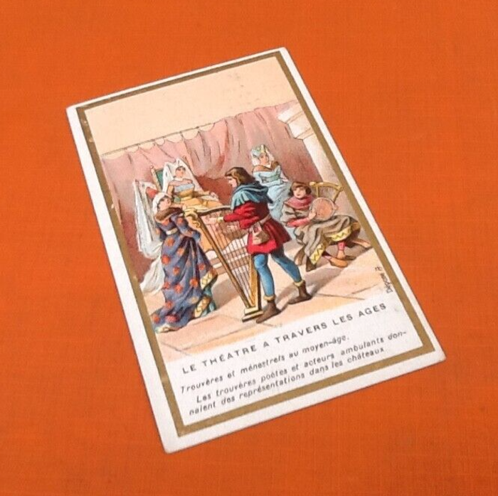 3 Chromos anciens Le théâtre à travers les âges - photo numéro 3