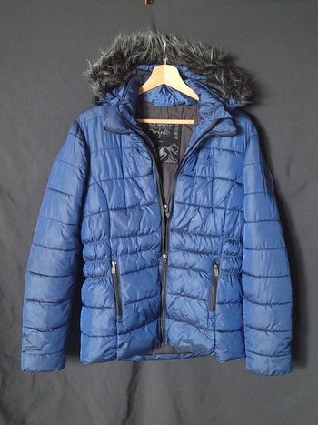 Superdry • Doudoune femme bleu marine • Taille 38 • Capuche amovible & fourrure • Excellent état