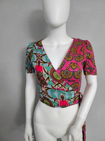Blouse cache cœur multicolore