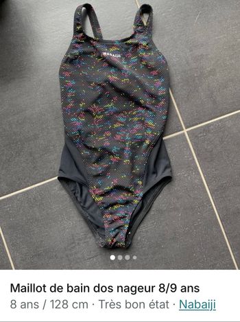 Maillot de bain 1 pièce  8/9 ans dos nageur