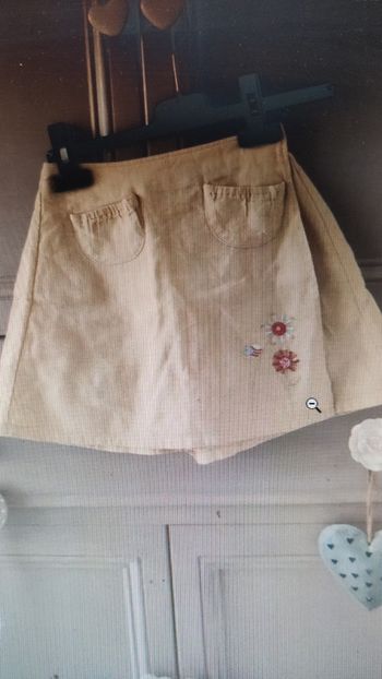 Jupe culotte jaune paille portefeuille sergent major 5 ans