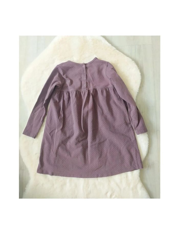 Robe en coton manches longues petits pois mi-saison - photo numéro 2