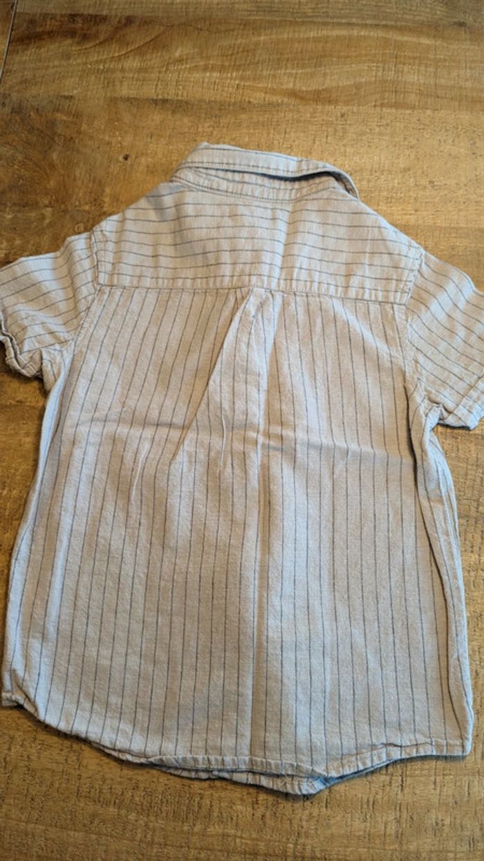 Chemise manches courtes rayée lin et coton - photo numéro 3