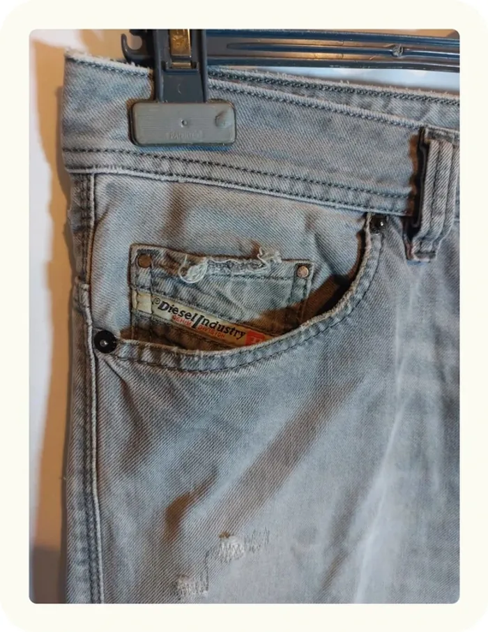 Jean gris coupe droite regular homme Diesel - photo numéro 3