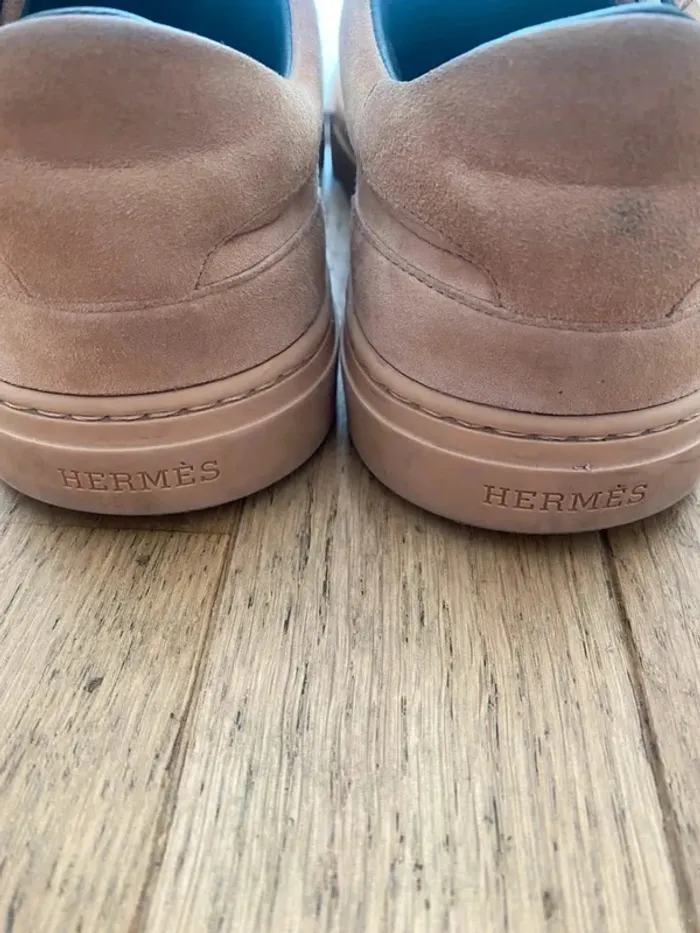 Baskets sneakers Day en daim rose Hermès taille 37 - photo numéro 5