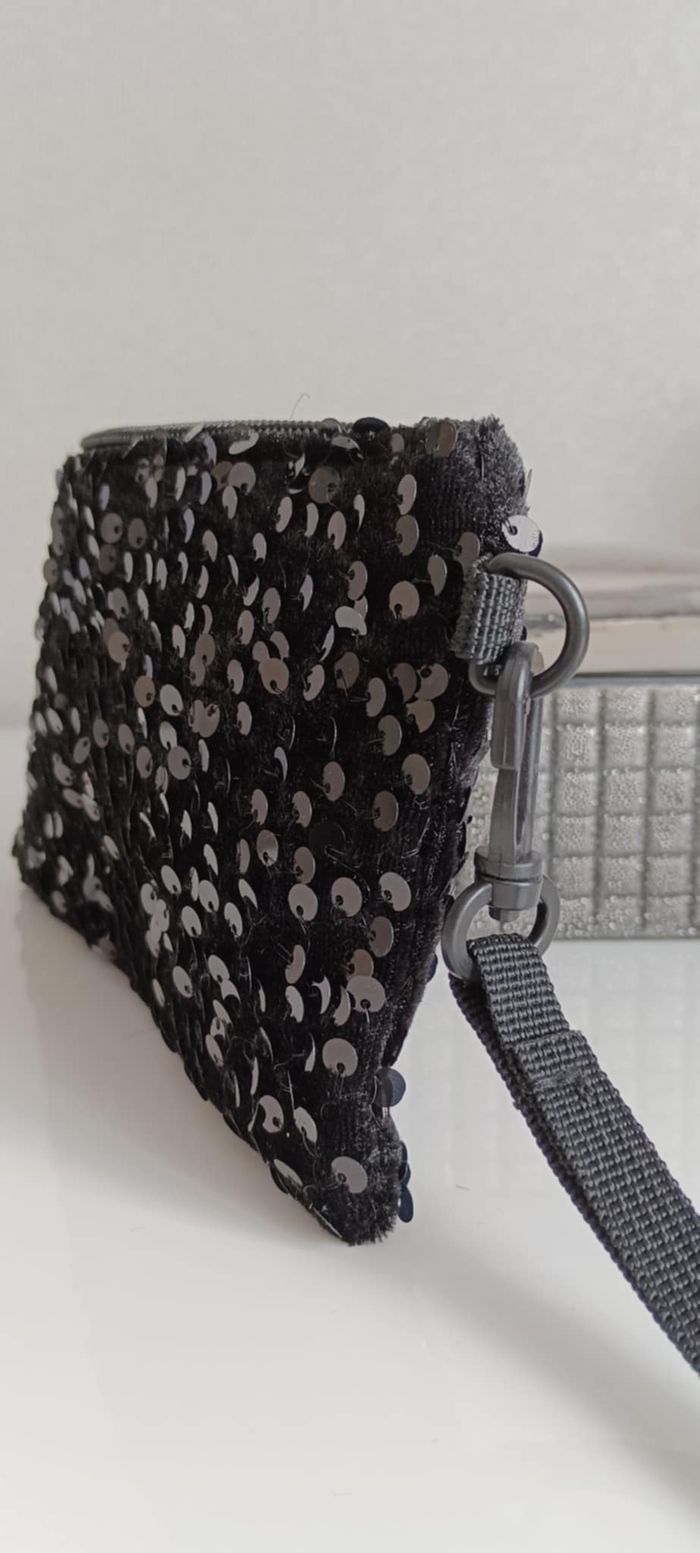 Pochette porte-monnaie noire à sequins - photo numéro 8
