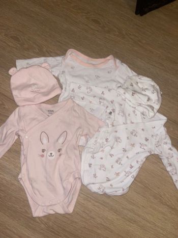 Lot body 3 mois lapins et bonnet