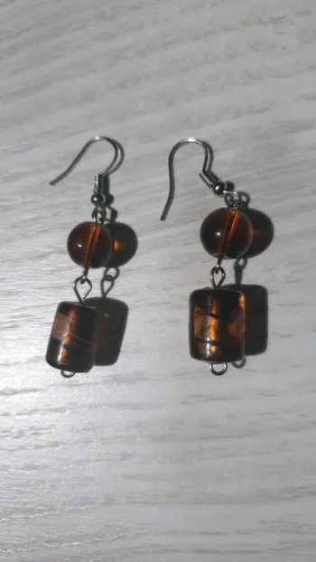 Boucles d'oreilles marrons