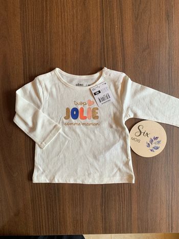 Tee-shirt fille 6 mois Gémo neuf
