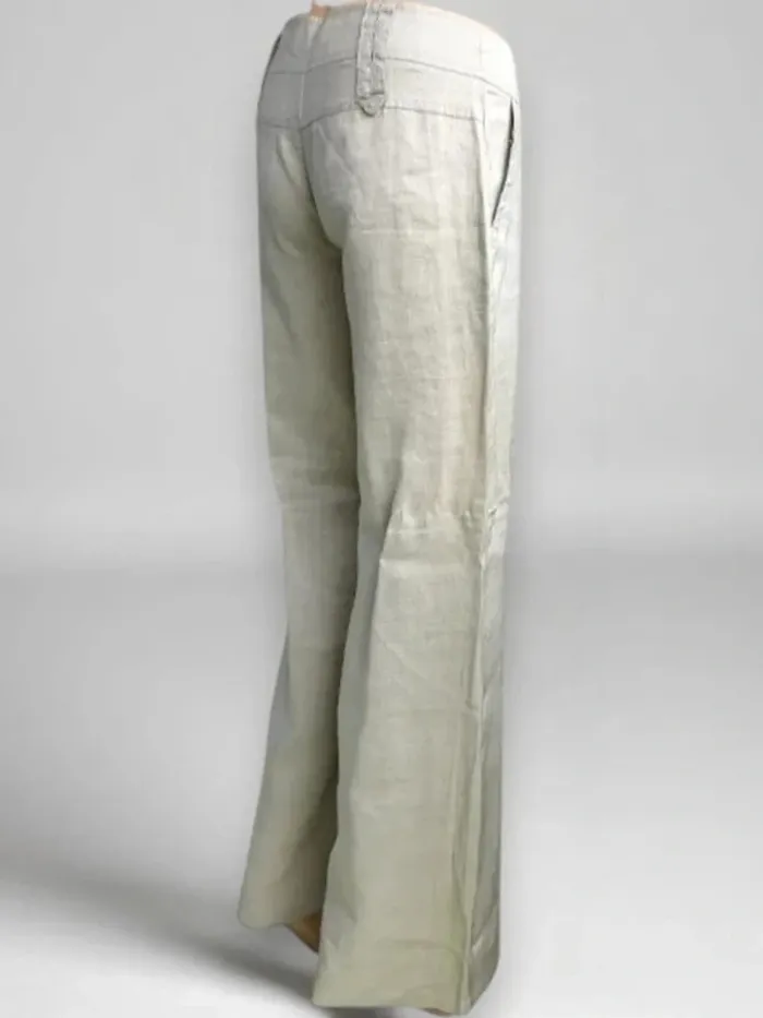 Pantalon neuf Agathe Velmont coupe flare jambe large ,taille basse ,100 % lin - photo numéro 3