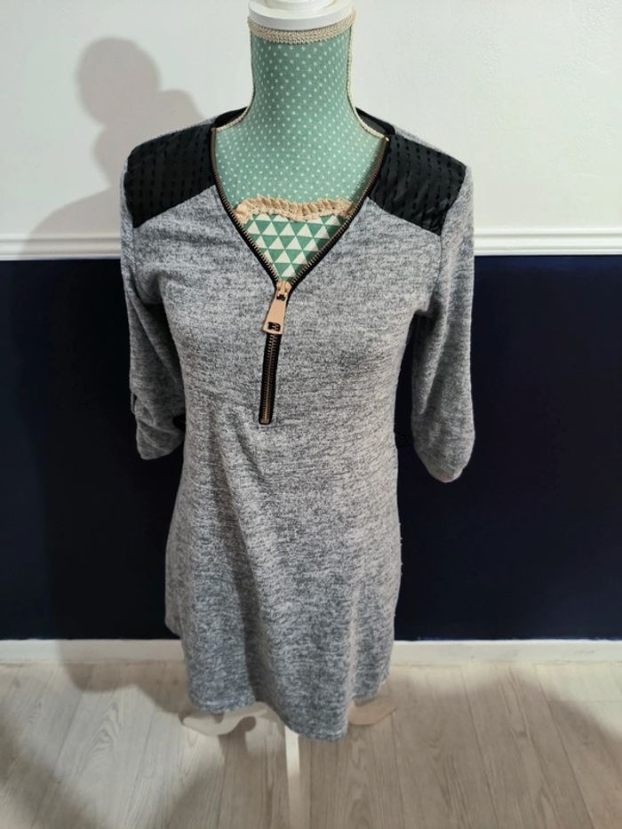 Haut long Manche 3/4 gris