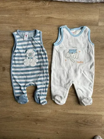 Lot de 2 pyjamas  grenouillère Baby Club C&A 6 mois une pièce éléphant bébé très bon état Schnizler