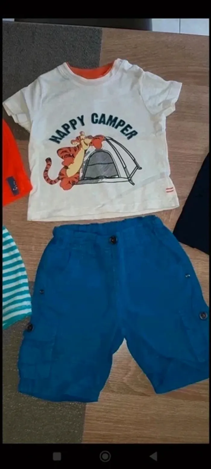 T-shirt Tigrou  et Short Cargo Bleu  - Taille 18 mois - photo numéro 11